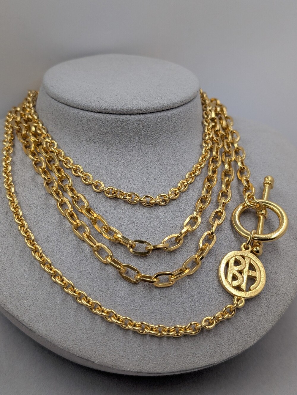 Ben-Amun Arielle Gold Lariat Toggle Necklace 24K Gold Plated | 0007